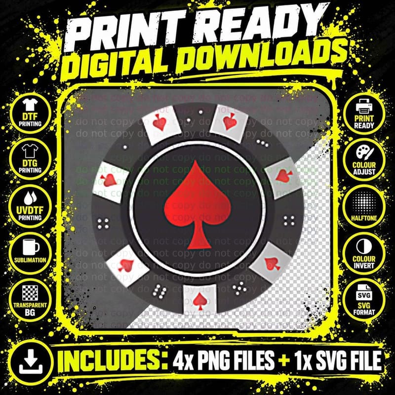 Cool Little Poker T-Shirt Png SVG Digital Bundle