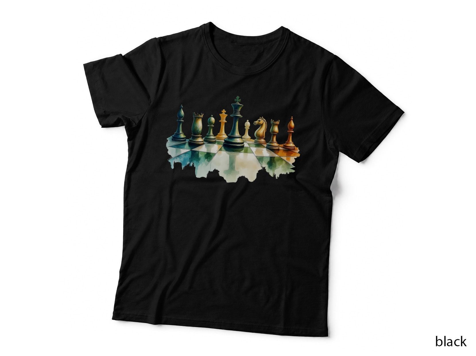 Dark Chess Pieces on Board Strategy Game Player Gift T-Shirt