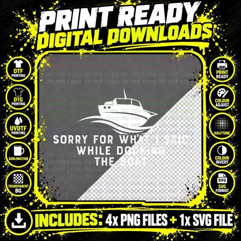 Docking the Boat Boating Themed Gift for Boating Png SVG Digital Bundle