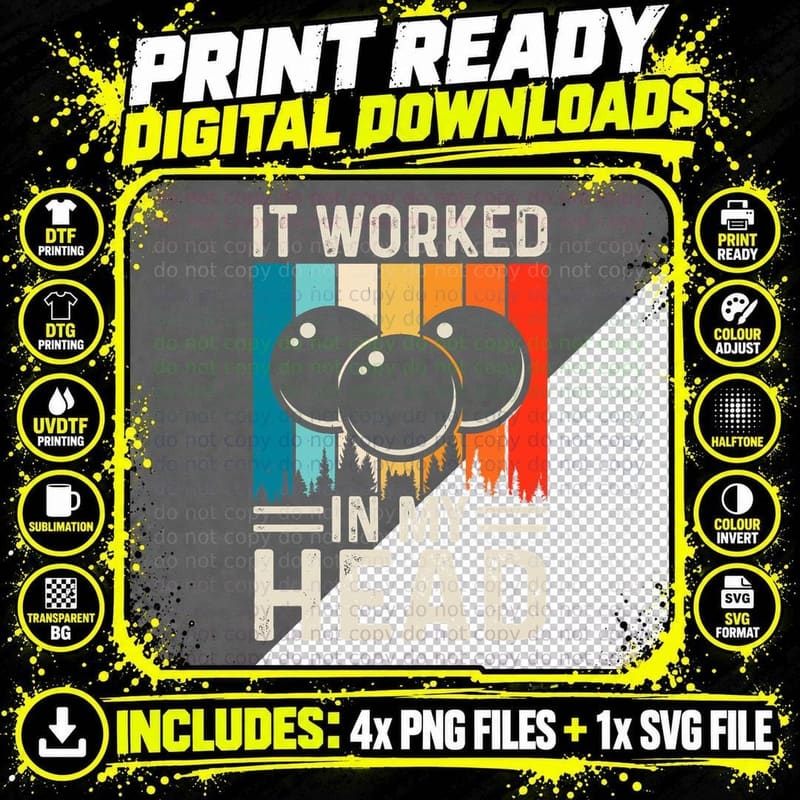 It Worked in My Head Billiards T-Shirt Png SVG Digital Bundle