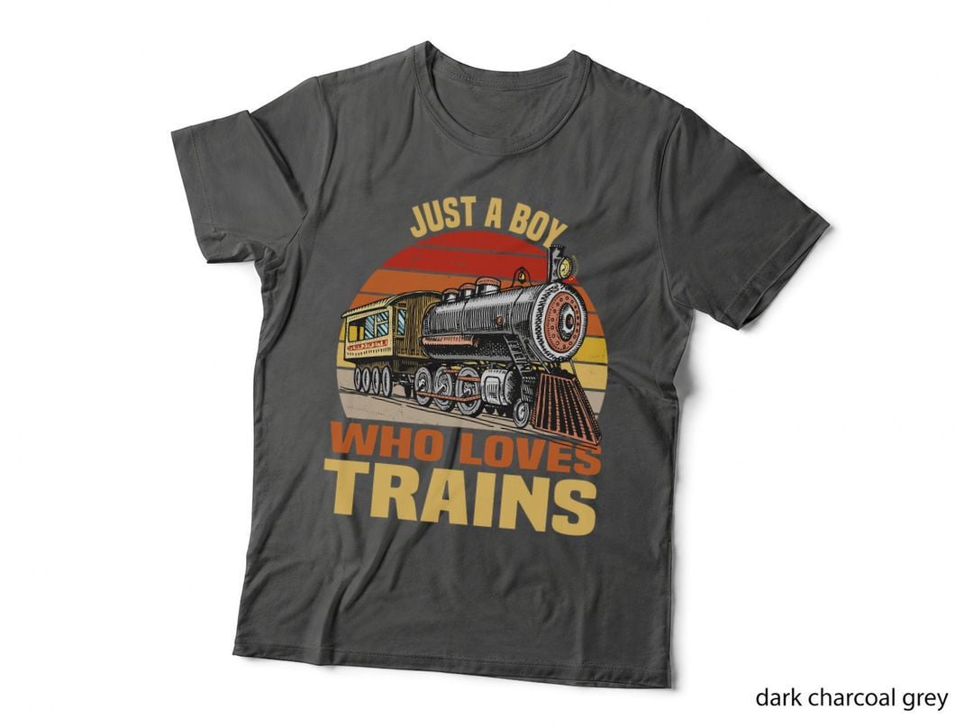 Just a Boy Who Loves Trains Shirt Boys Model Train Kids T-Shirt