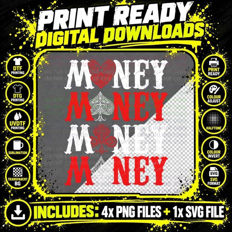 Money Spades Game Heart Playing Cards Poker Holdem All Png SVG Digital Bundle