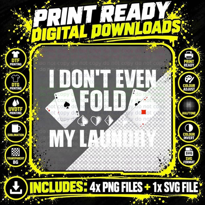 Poker Art for Men Women Poker Lover Casino Gambler Png SVG Digital Bundle
