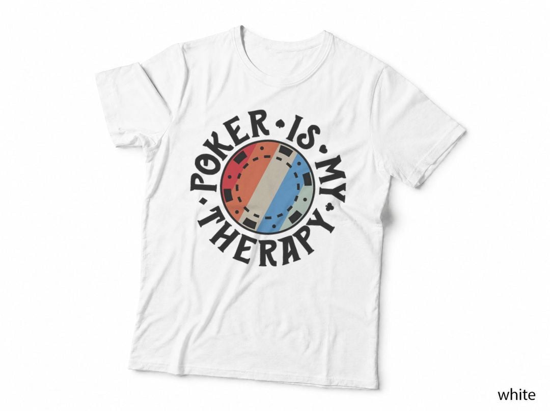 Poker Shirts for Men Women Poker Is My Therapy Card Player T-Shirt