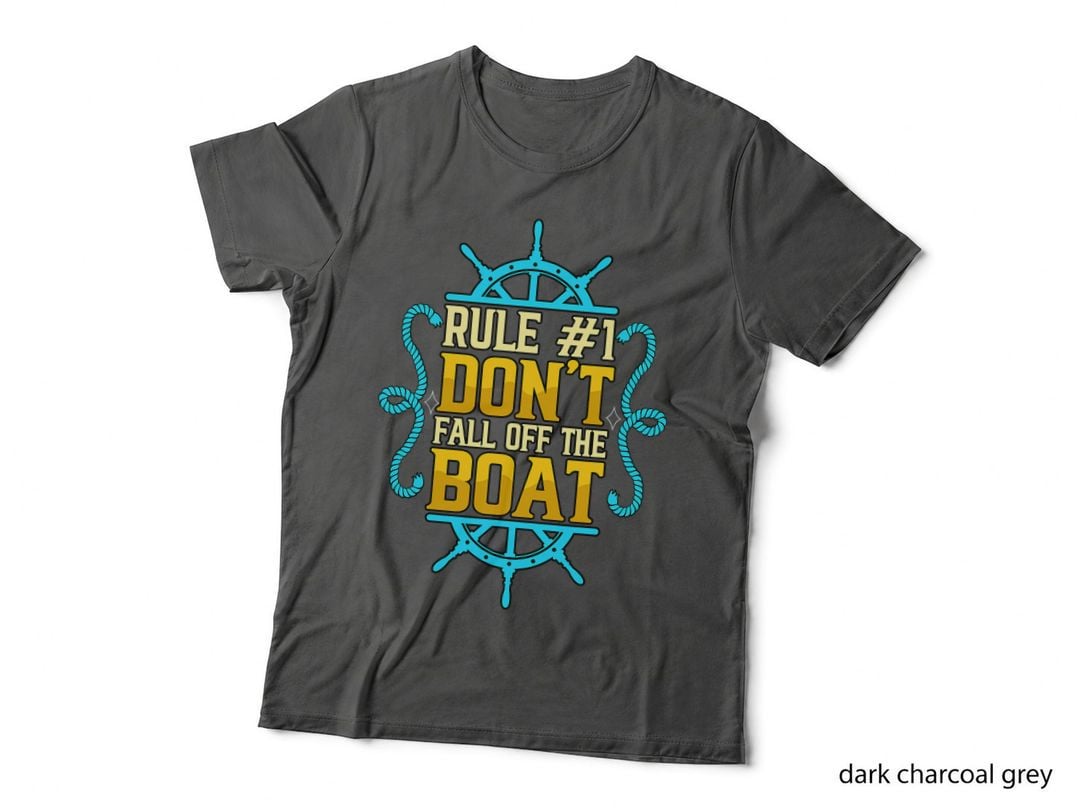 Rule 1 Don't Fall off the Boat Pontoon Captain Boating T-Shirt