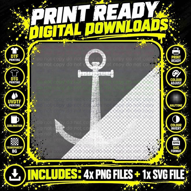 Sailing Boat Anchor T-Shirt Png SVG Digital Bundle