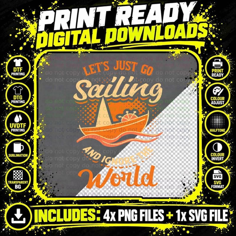 Sailing Boat Sailor Sail T-Shirt Png SVG Digital Bundle