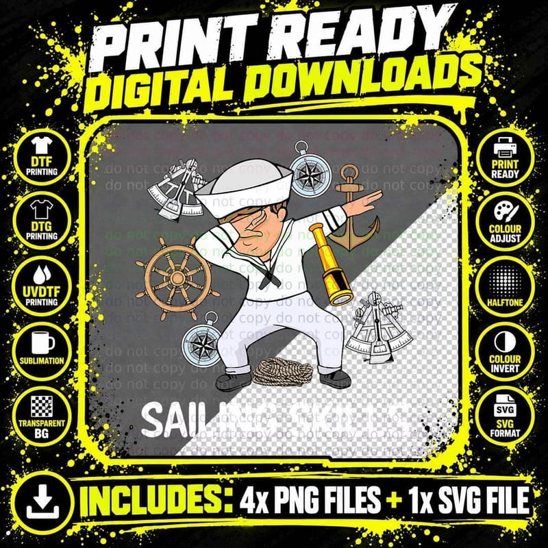 Sailing Crew Boat Sailor Men Maritime Captain Sailing Png SVG Digital Bundle
