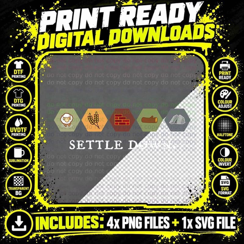 Settle Down Board Game Night Shirt T-Shirt Png SVG Digital Bundle
