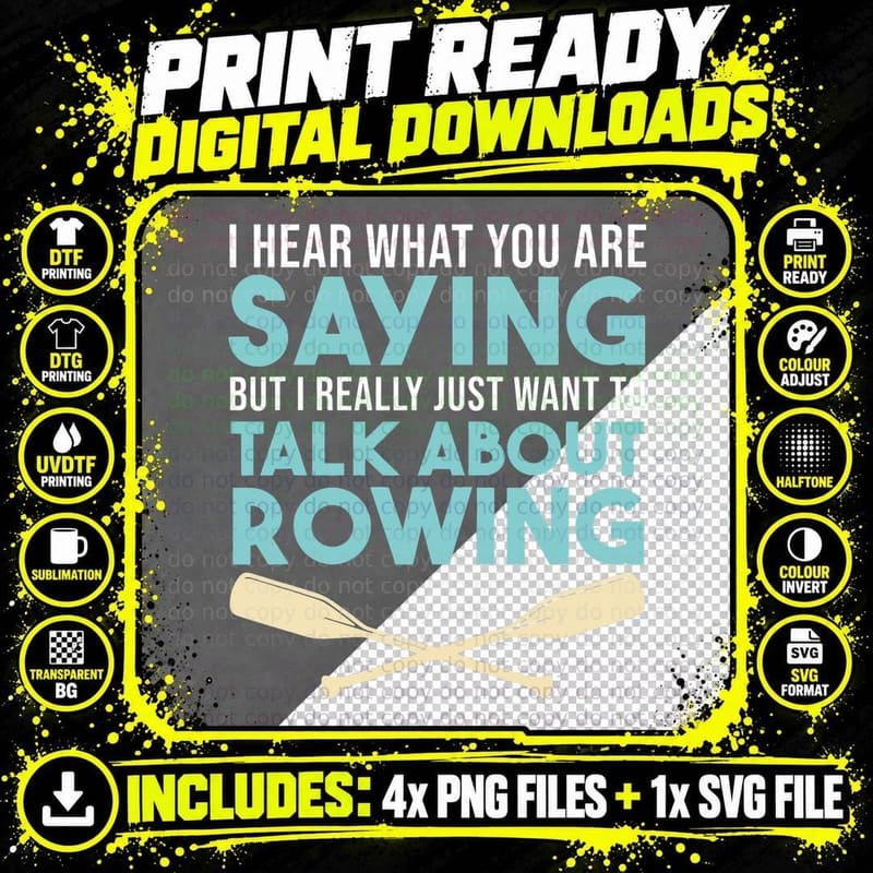 Talk About Rowing Boating Lover Boat Rower Expert Png SVG Digital Bundle