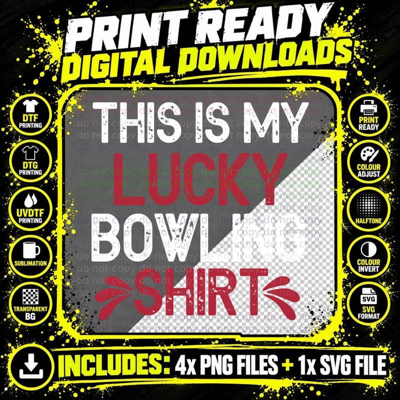 This Is My Lucky Bowling Shirt Bowling T-Shirt Png SVG Digital Bundle