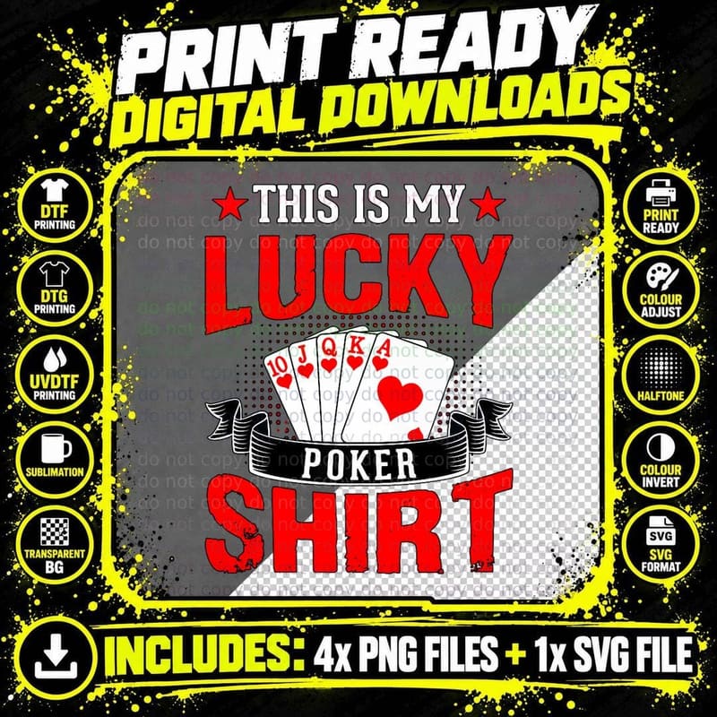 This Is My Lucky Poker Shirt - Royal Flush T-Shirt Png SVG Digital Bundle