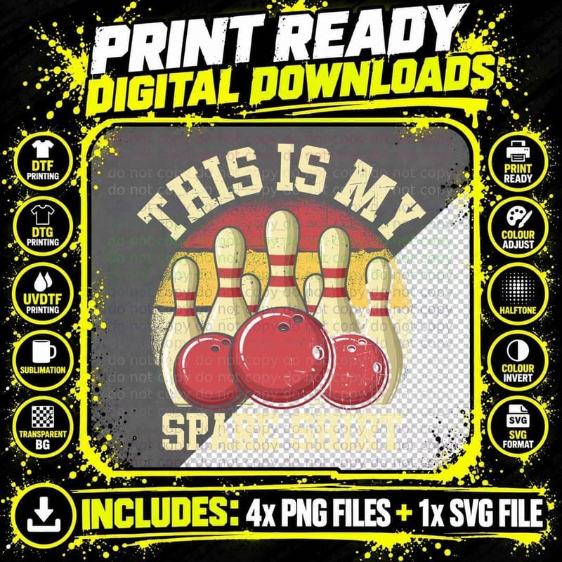 This Is My Spare Shirt Bowling T-Shirt Png SVG Digital Bundle