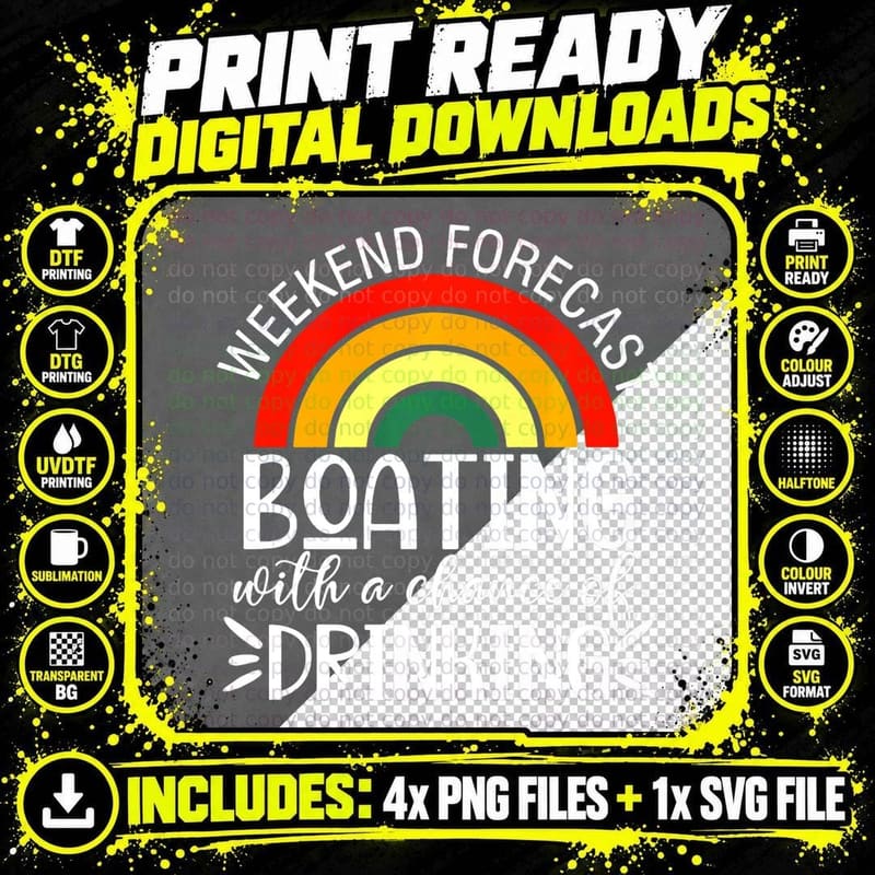 Weekend Forecast Boating with a Chance of Drinking Png SVG Digital Bundle