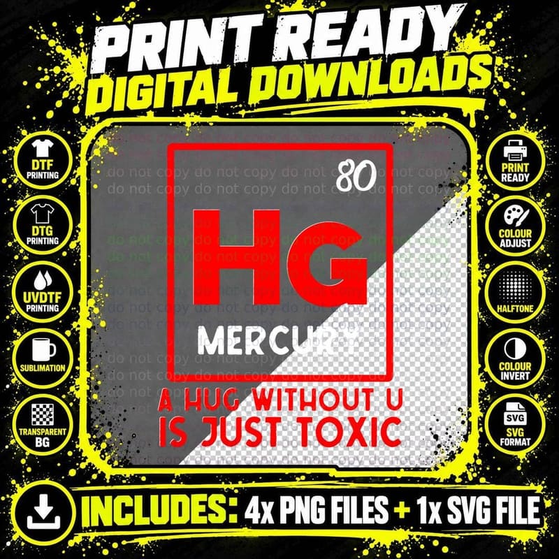 A Hug Without U Is Toxic Funny Science Lover Chemistry Png SVG Digital Bundle