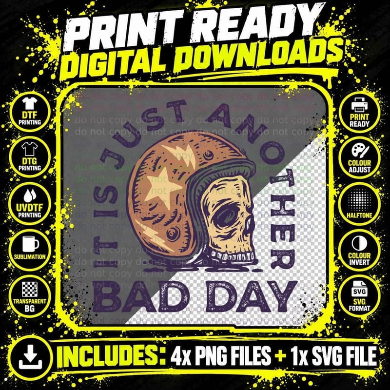Bad Day Skull Moon It Is Just Another Dark Humor Png SVG Digital Bundle