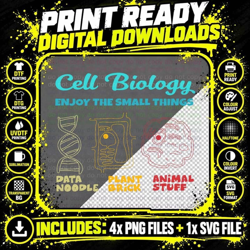 Biology Science Biologist Scientist Funny Cell Png SVG Digital Bundle