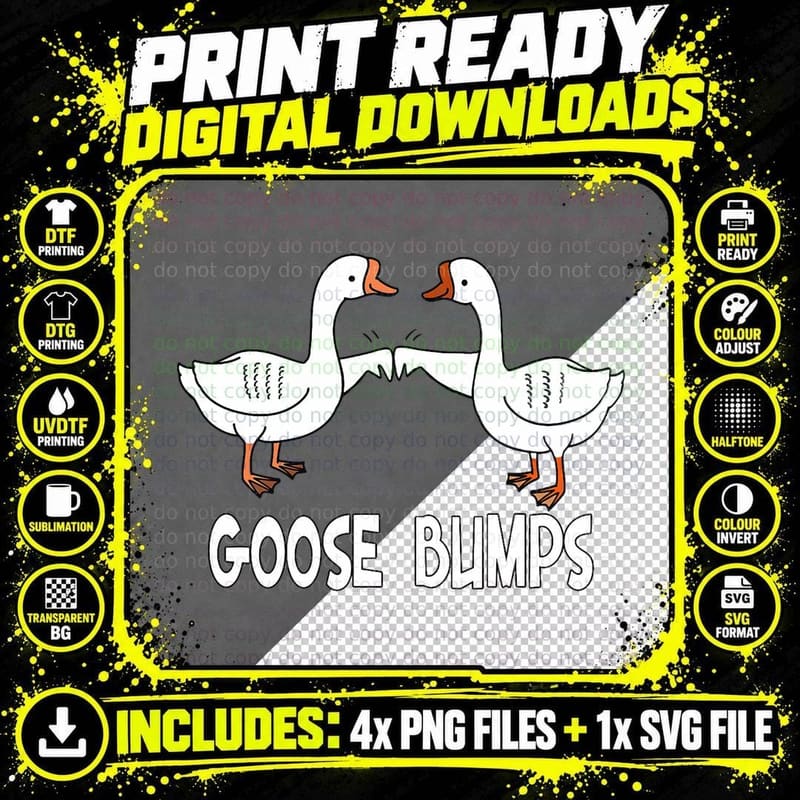 Birds, Funny Goose Bumps Pun, Humor, Nature Lover Gift Png SVG Digital Bundle