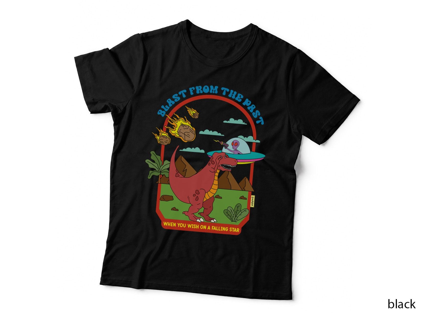 Blast from the Past - Dinosaurs - Funny Alien, Retro Dino T-Shirt
