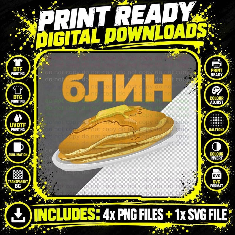 Blin Pancake Russian Gopnik Russian Meme Blin Meme Png SVG Digital Bundle