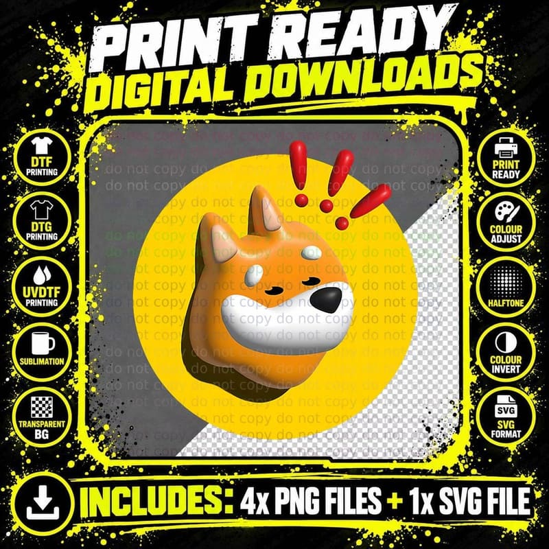 Bonk - Meme Coin, Cryptocurrency, Nft Fashion Png SVG Digital Bundle