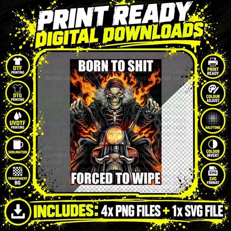 Born to Shit Ced to Wipe Meme, Funny Bathroom Humor Png SVG Digital Bundle