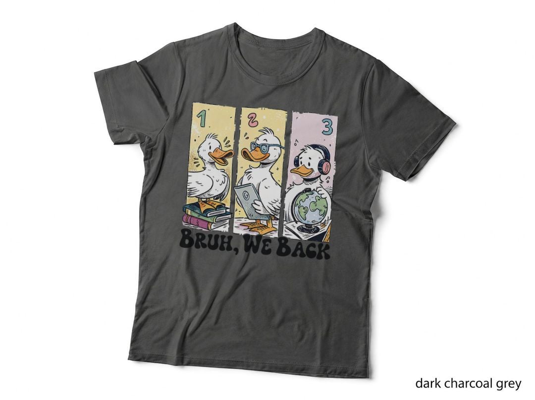 Bruh We Back Funny Goose T-Shirt, Duck Evolution from Books to Globe Graphic
