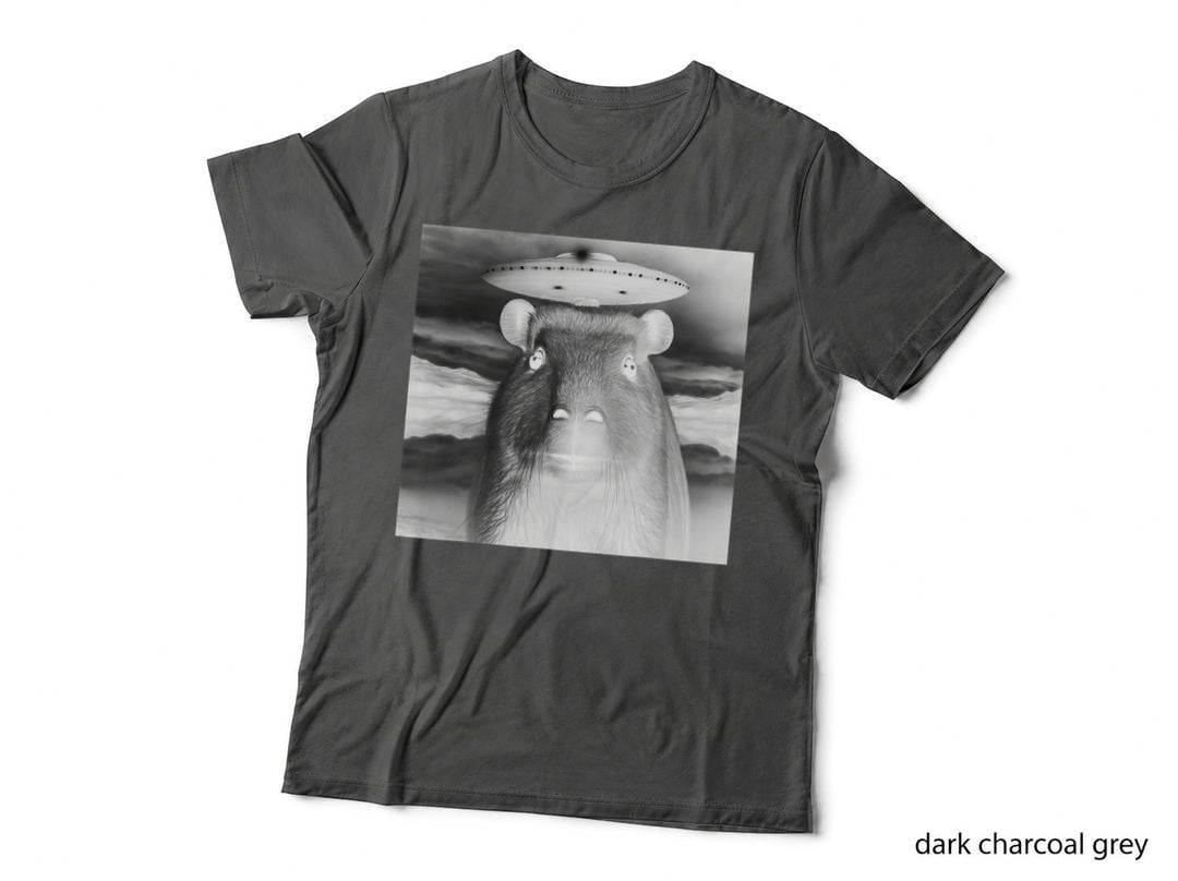 Capybara UFO Selfie Funny Meme Alien, Cute Animal, Space Themed T-Shirt