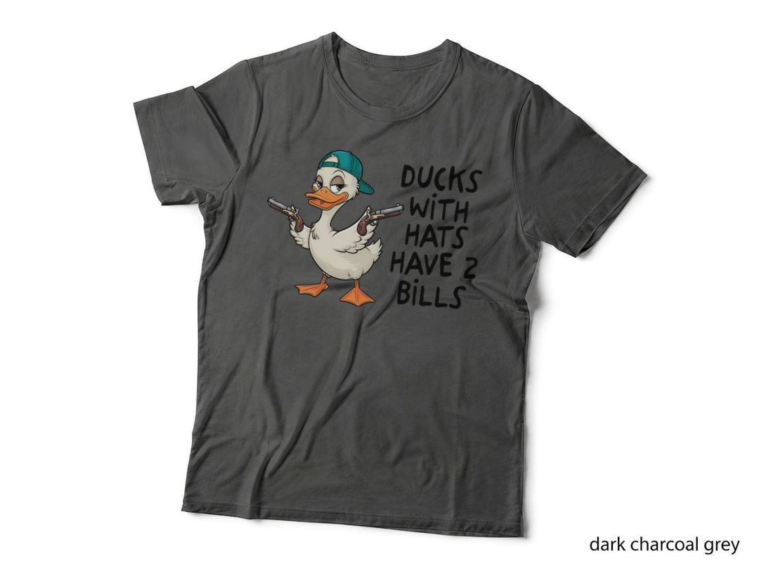 Cartoon Duck Guns T-Shirt, Funny Sarcastic Graphic Tee