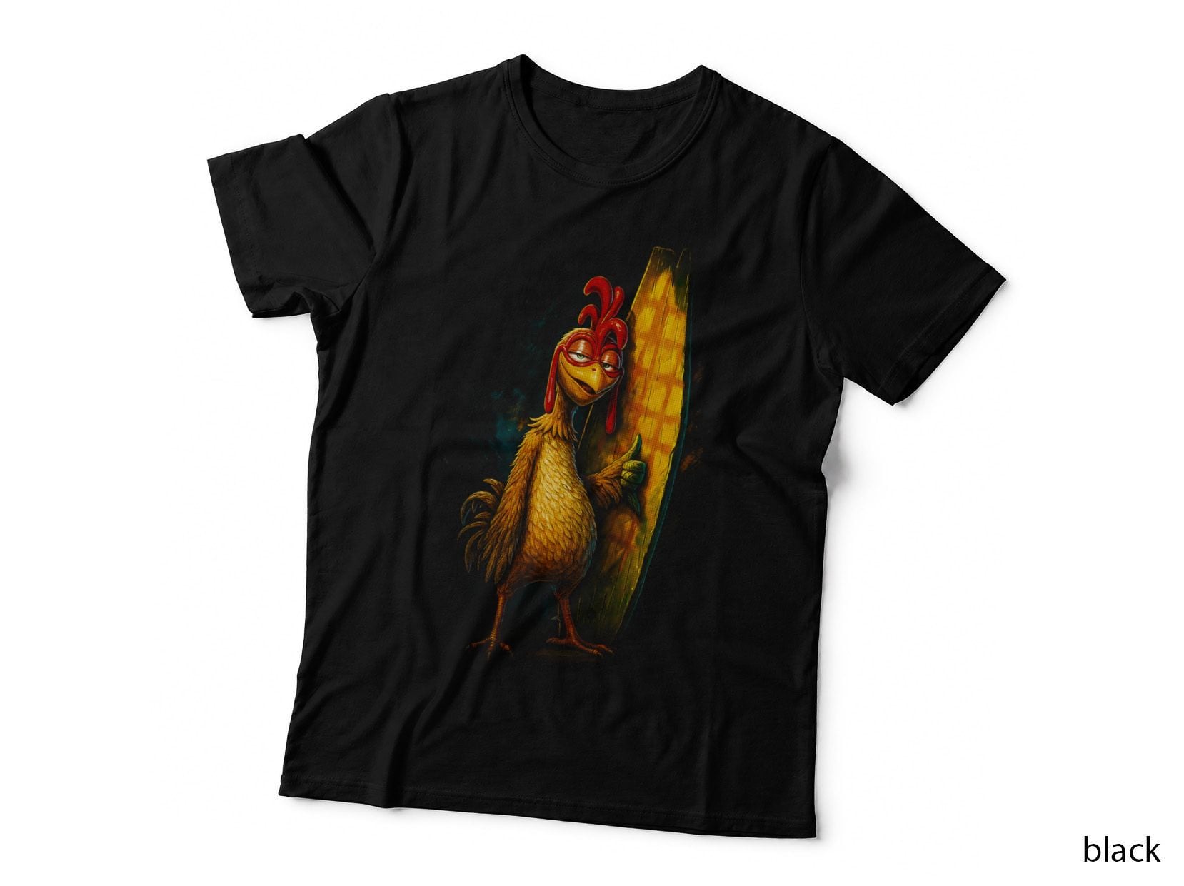 Cartoon Rooster Corn T-Shirt, Halftone Farm Animal Graphic Tee