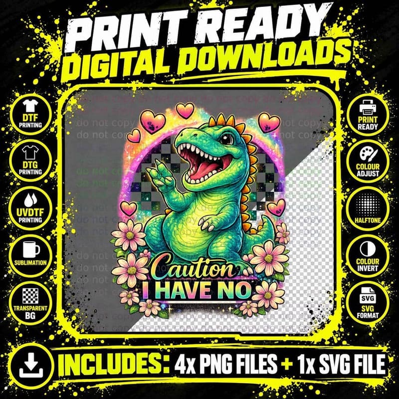 Caution I Have No T-Shirt, Funny Sarcastic Tee Png SVG Digital Bundle