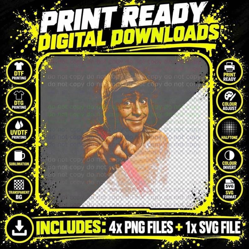 Comedy Portrait Halftone T-Shirt, Retro Funny Png SVG Digital Bundle