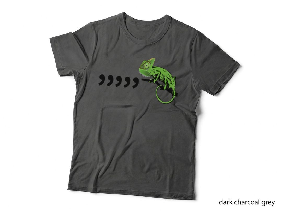 Comma Chameleon Funny 80's Retro Throwback, Vintage, Nostalgic, Fashion T-Shirt