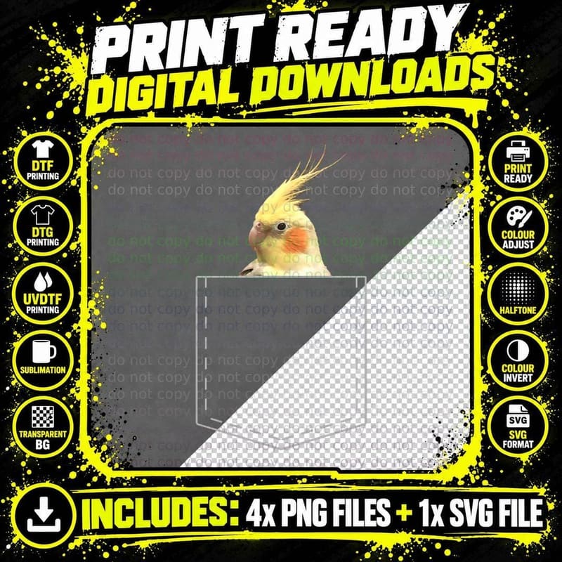 Cute Cockatiel Shirt Funny Pocket Parrot Lover T Shirt Png SVG Digital Bundle