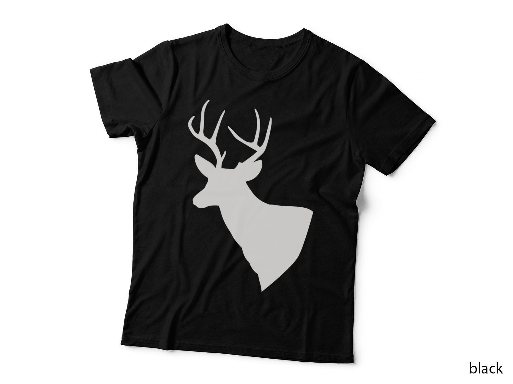 Deer Head Silhouette Art T-Shirt, Trendy Graphic Tee, Funny Saying Shirt