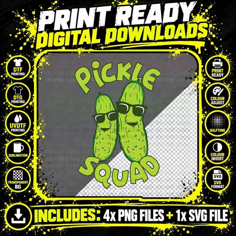 Dill Pickle Squad Design - Pickle Squad Png SVG Digital Bundle