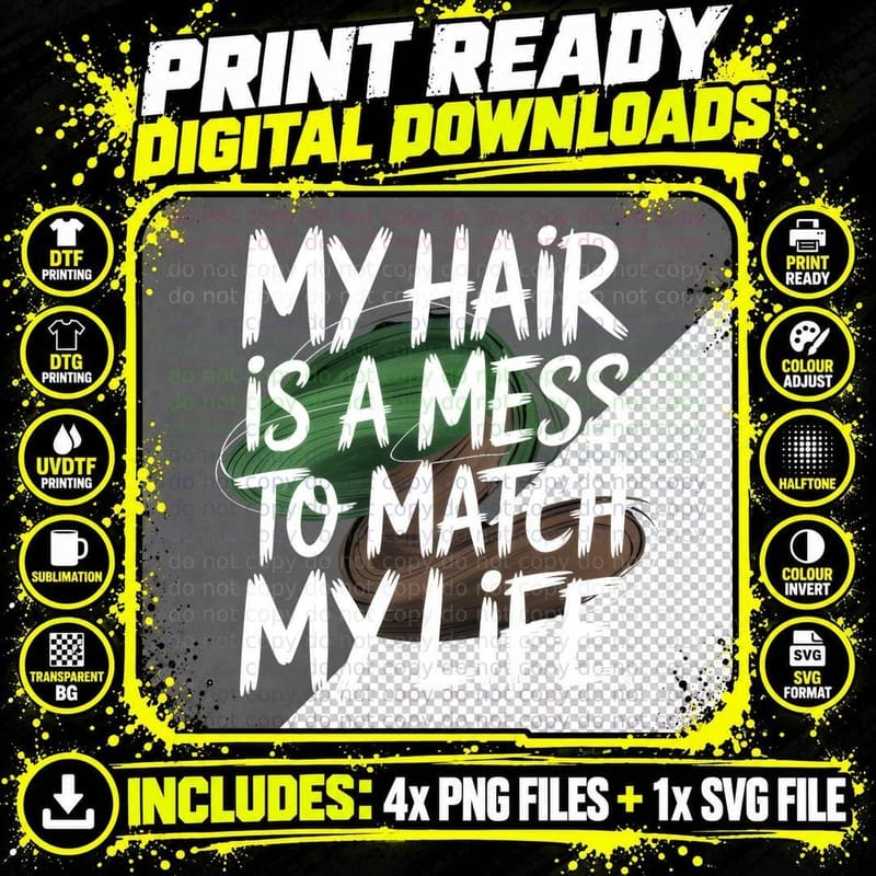 Distorted Text Circular Design T-Shirt Png SVG Digital Bundle