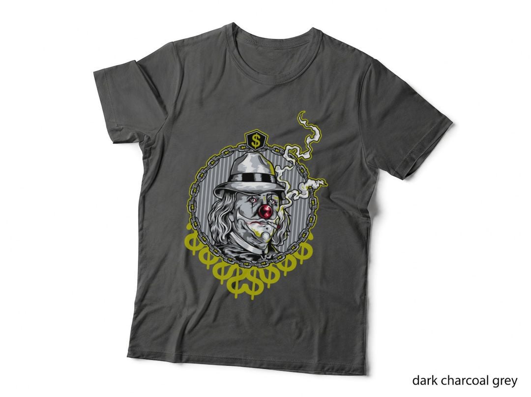 Dollar Clown Face Chain Money Humor T-Shirt