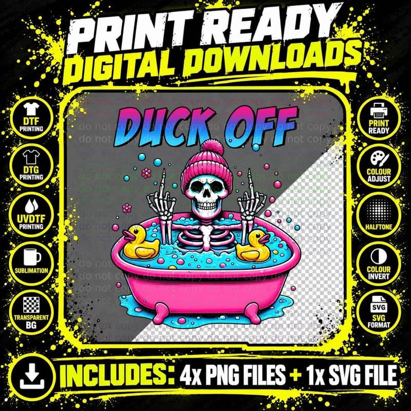 Duck off T-Shirt, Funny Sarcastic Tee, Funny Saying Shirt Png SVG Digital Bundle