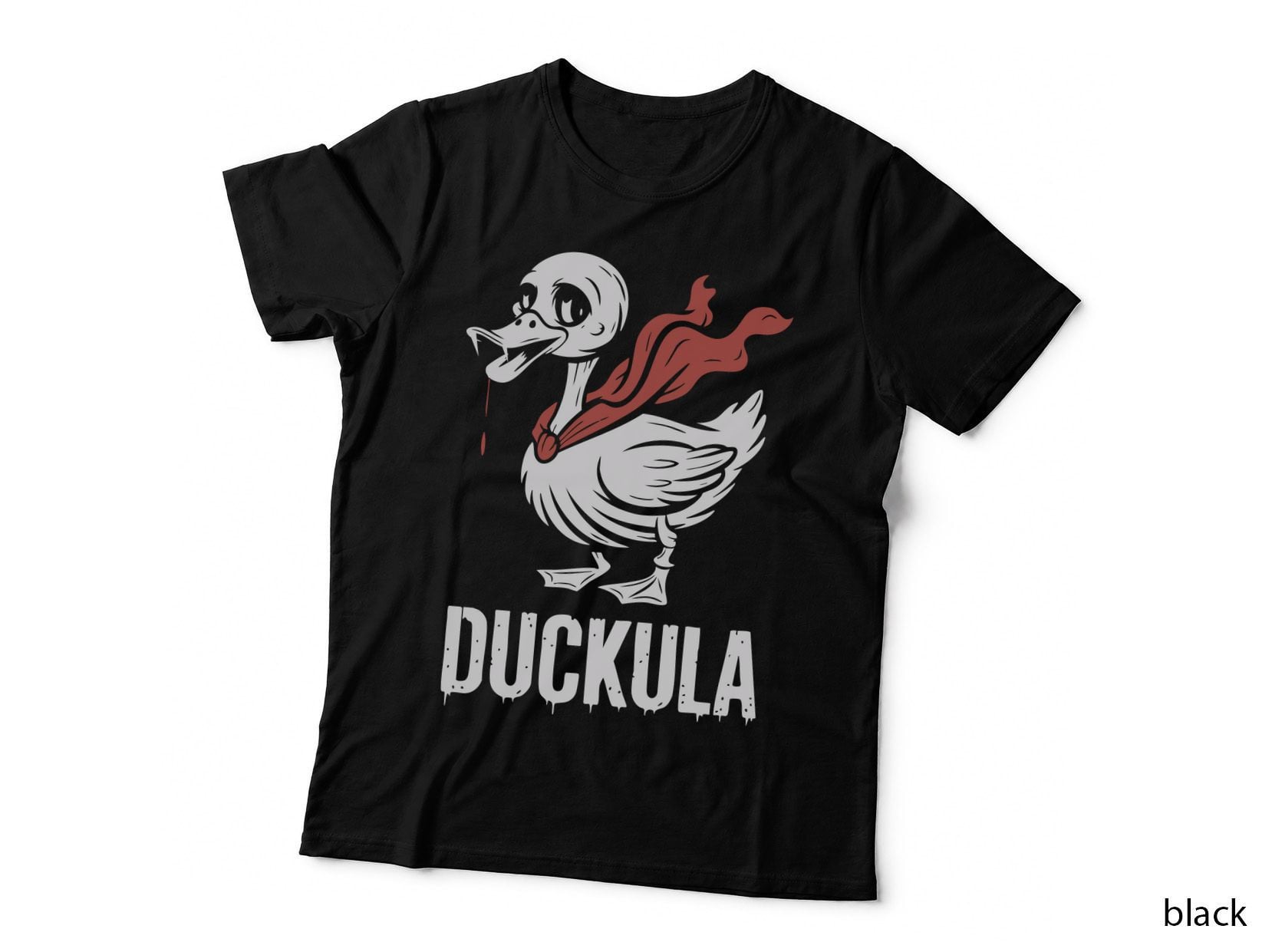 Duckula Sarcastic Animal T-Shirt, Scary Duck with Blood Graphic Tee