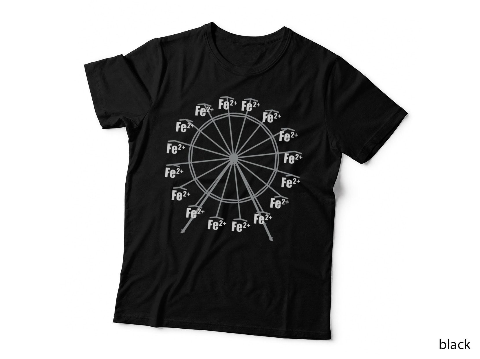 Ferrous Wheel Chemistry Ferris Fe+2 Nerd Science Lover Funny T-Shirt