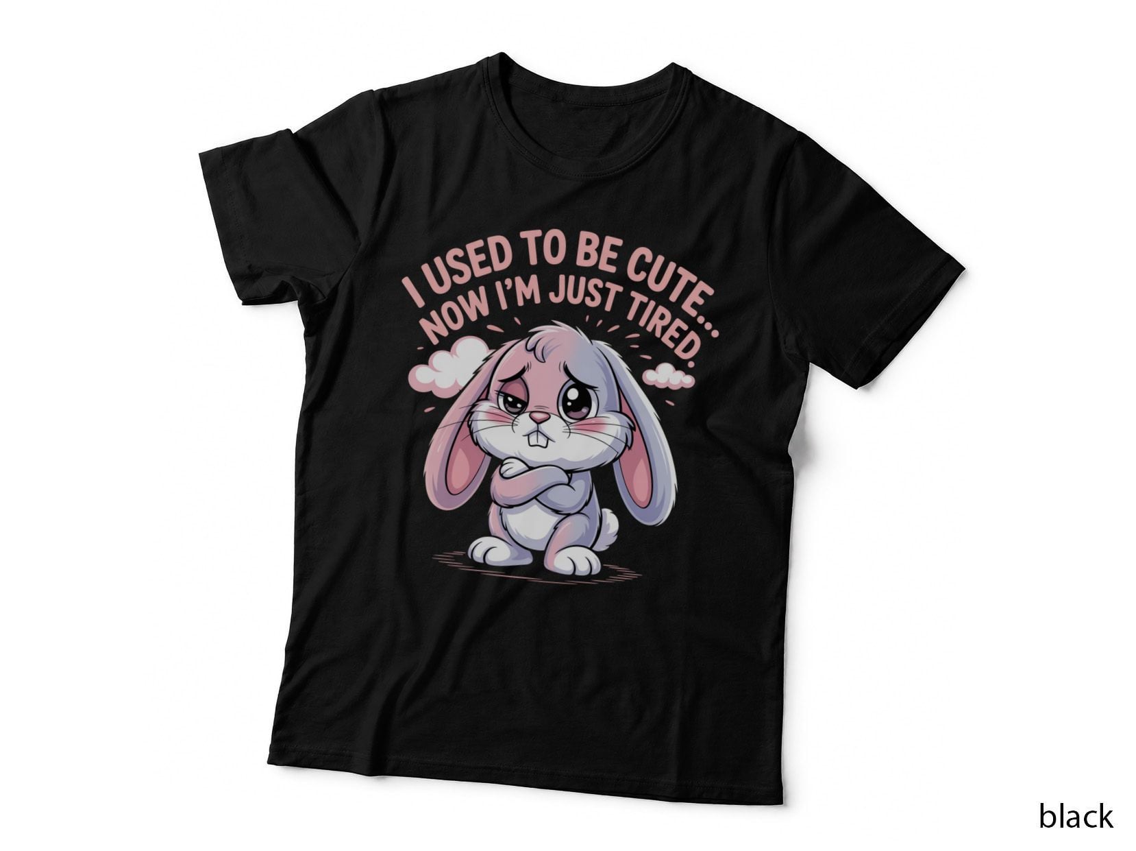 Fluffy Rabbit Ears Cute T-Shirt, Funny Sarcastic Graphic Tee