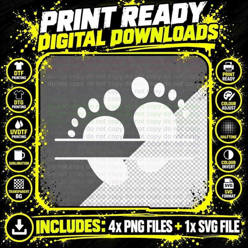 Footprints on a Surface T-Shirt, Trendy Graphic Tee Png SVG Digital Bundle