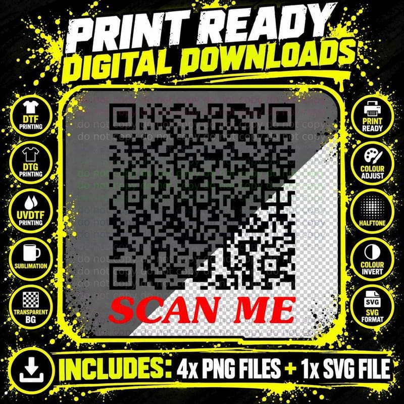Fuck-You Qr Code Anti Social Sarcastic Funny, Unsocial Png SVG Digital Bundle