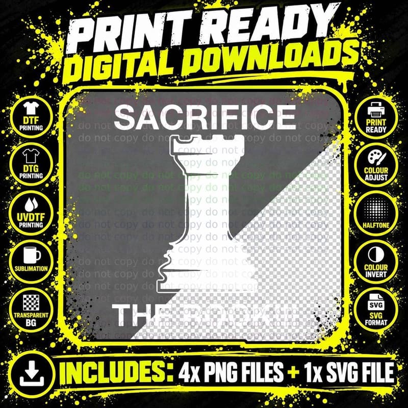 Funny Chess Player Chess Sacrifice the Rook Meme Online Png SVG Digital Bundle