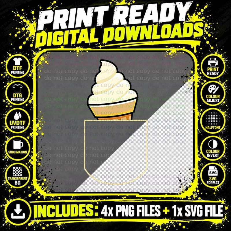 Funny Ice Cream in the Pocket Gift Ice Cream Cone Pocket Png SVG Digital Bundle