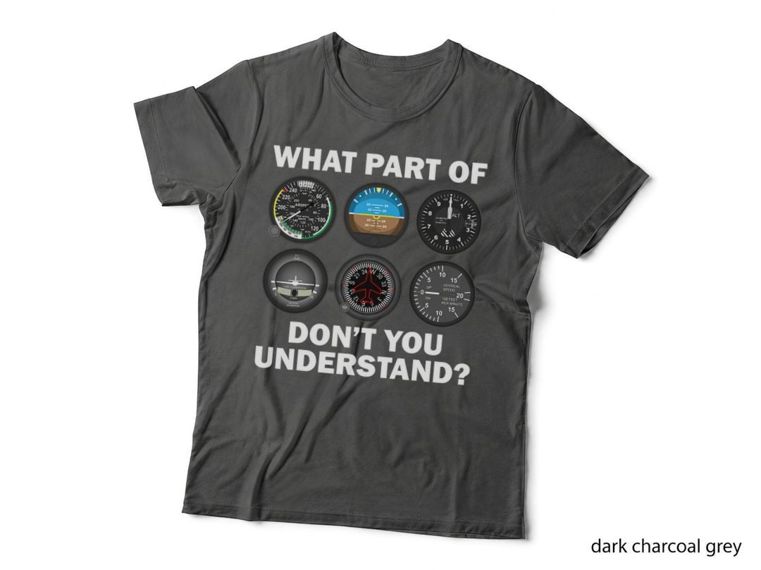Funny Pilot Art Men Women Aviation Airline Pilot Instruments T-Shirt