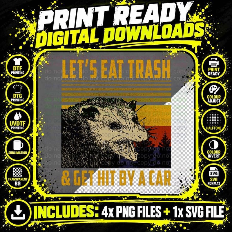 Funny Possum Quote, Opossum Trash Saying Png SVG Digital Bundle