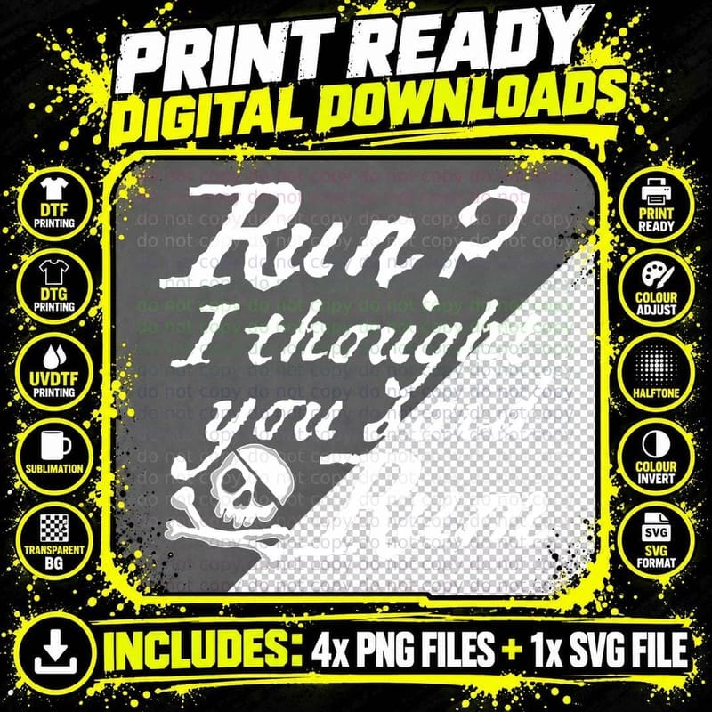 Funny Run I Thought You Said Rum T-Shirt Pirate Captain Png SVG Digital Bundle