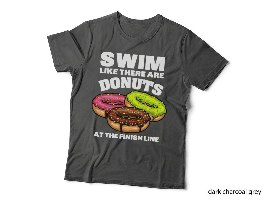 Funny Swimming Donut Design Men Women Swimmer Sports Athlete T-Shirt